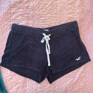 Hollister Women's Black Athletic Shorts Terrycloth Fabric